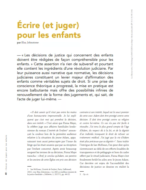 Écrire (et juger) pour les enfants